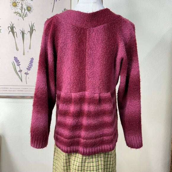 90s Y2k Striped Cardigan Sweater Whimsy Twee Whimsigoth Fairy Grunge Forest M - Picture 3 of 8